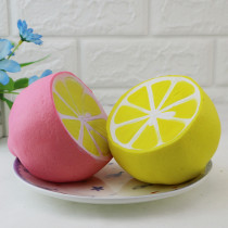 New product squishy half large lemon pink slow rebound pu vegetables fruit model childrens toys Christmas