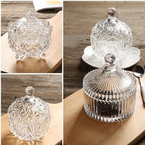 European vintage glass candy jar storage jar dried fruit jar gift creative home decoration utensils hand decoration box