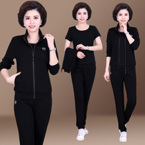 Middle Aged Sports Suit Women Spring Autumn Summer Leisure Three Sets Mom Shipping Action Dress Big Code Lady Sportswear