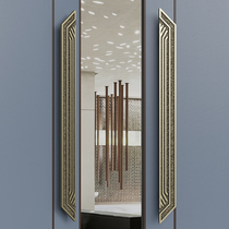 New Chinese glass imitation antique bronze solid wood gate handle hotel clubhouse room with push-and-pull copper door handle custom