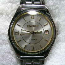 90s out of stock new Peacock brand 17 diamond manual mechanical calendar big white plate gold ring old watch