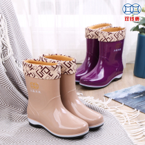 Double money winter rain shoes women fashion cute waterproof non-slip water shoes women rain boots short tube rubber shoes overshoes