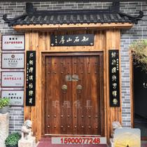 Chinese antique wooden door rural gate double door solid wood villa gate Huizhou courtyard gate old-fashioned door