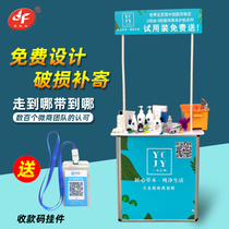 Promotion table Display table Folding portable tasting table display table Mobile display stand Ice powder stall car ground push table set