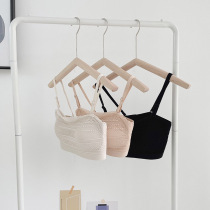 Odd Girl black technology lace chest strapless underwear small chest gathering non-slip invisible without steel ring wrap