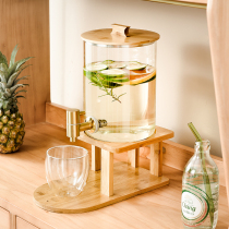 Cold kettle with faucet Japanese-style glass kettle set fruit tea cola beverage bucket high temperature resistant household cold kettle