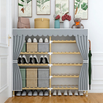 Solid wood shoe rack home interior beautiful multi-layer dustproof simple modern shoe cabinet simple doorway bedroom rental artifact