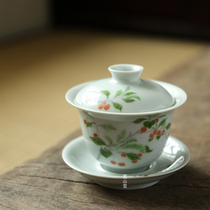 Zhenshantang Jingdezhen hand-painted Bowl single handmade bowl Small not hot hand Cup Cup kung fu tea