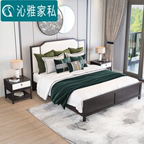 The new Chinese-style wood bed modern minimalist 1 8 meters double nuptial bed master small Apartment 1 5m high Box storage queen-size beds