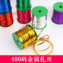 400-yard gold wire zrope grinding with bread bag food packing bag closure Zuckled wedding car Decorative Metal Zsilk Ribbon