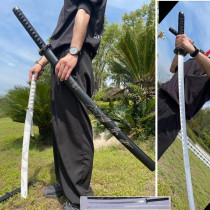 Longquan City Tang Hengjian Integrated High Manganese Steel Long Sword Collection Car Defense Wushu Sword Unopened Blade