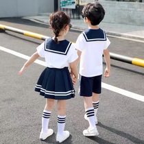 Kindergarten Garden clothes Summer clothes Inn College Wind Childrens school clothes Suit Elementary School Students Class Clothes Summer Graduation Photos Clothing