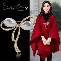 Pearl Korea high-end walking-proof pin tide personality lavish atmosphere opening needle cute Japanese flower accessories