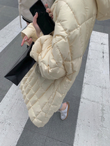 Sukii SR white duck down hooded down jacket womens 2020 new winter mid-length loose over-the-knee jacket