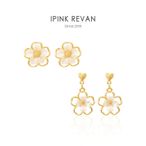 IPINK Summer Mountain Tea Flower silver pin ear clip Teenage Sweet holiday 100 A touch of refined temperament style 737