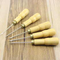 Financial binding wooden awl manual binding needle voucher binding drill stationery account hook cone crochet 15cm