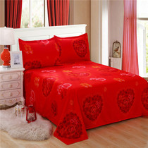 Red sheets single wedding festive wedding 1 5m double 1 8*2 0 increase thickening 3 meters Kang order order