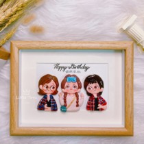 (Xiao Ache) soft pottery photo frame Q version doll custom small red book best friend couple wedding birthday gift