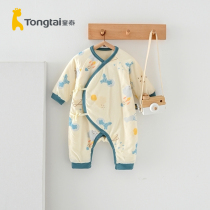 Tongtai autumn and winter 0-6 months infants boys and girls baby cotton kimono romper light and warm quilted jumpsuit