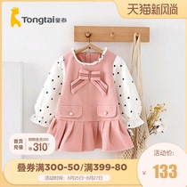  Tongtai spring and Autumn November-4-year-old infant female baby dress out casual bow cute small skirt