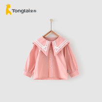 Tong Tai Chunqiu November -4 - year-old baby girl baby casual out of pure cotton long sleeve blouses