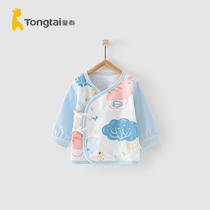 TongTai four seasons 0-3 months newborn male and female baby home comfort cotton underwear diagonal lace-up kimono top