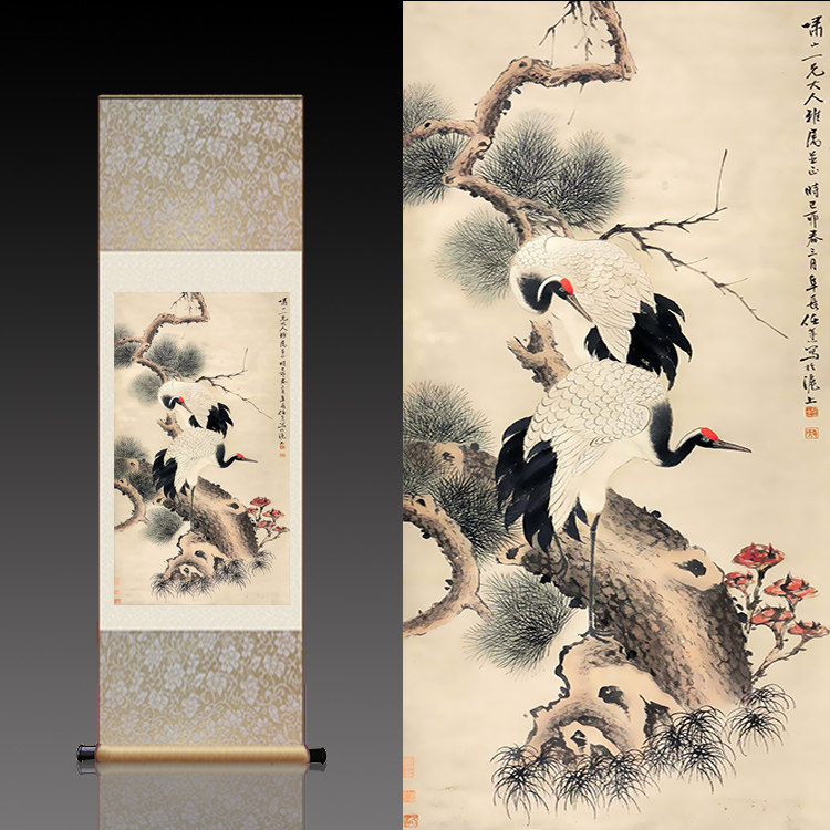 松鹤图玄关挂画-松鹤图玄关挂画促销价格、松鹤图玄关挂画品牌- 淘宝