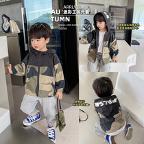 Baby hooded jacket 2021 Autumn New Korean boys Joker camouflage jacket coat