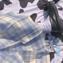 Zhongpai uniform museum ice cream jk uniform skirt genuine original grid skirt Summer pleated grid skirt girl skirt