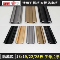 25 with choke plug wardrobe primary-secondary cabinet door handle 18 plate sealing edge black 20 embedded 22 invisible cabinet handle