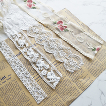 Gentle flower embroidery lace diy material handmade lolita hair jewelry bow ribbon clothing accessories