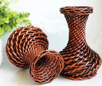 Hand-woven Wicker rattan personalized vase Home Hotel Living Room restaurant desktop decoration crafts ornaments