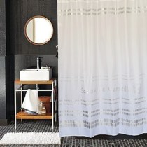 Export shear standard mildew proof waterproof polyester cloth shower curtain bathroom bath partition curtain silver soap 180 wide 200