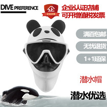 KINNO SCUBA cute cartoon diving headgear Red panda adult diving hat Children warm sunscreen