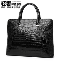 Thailand crocodile leather men mens briefcase Belly Belly belly skin business code lock youth horizontal Hand bag