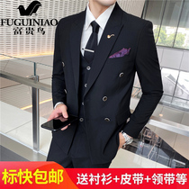  Rich bird suit mens suit Business three-piece spring Korean youth casual suit mens wedding groom dress