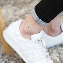 Super Sa MIGU Japanese and Korean fashion anklet 925 sterling silver flat snake bone anklet personality mens and womens foot ring jewelry