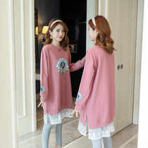 Spring Dress Pregnancy Woman dress Spring and autumn style Autumn Clothing Suit Fashion style Winter Clothing Large Code Necropolis Dress for long dress blouses blouses