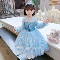  Aisha princess dress girls autumn 2021 new Aisha frozen dress skirt Aisha dress spring and autumn
