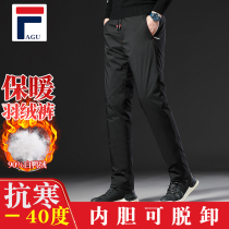 French Gu new outdoor down pants men wear slim thickened youth wild warm duck down casual tide winter pants