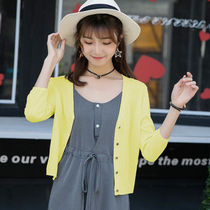 New small cardigan womens summer shawl with thin short loose long sleeve 2021 new summer coat sunscreen