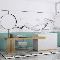 New Chinese style imitation marble commercial front desk cashier Clothing store bar Beauty salon Company reception counter Simple