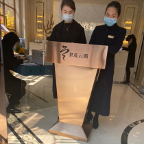 Stainless Steel property duty desk hotel front desk metal podium welcome desk reception decoration