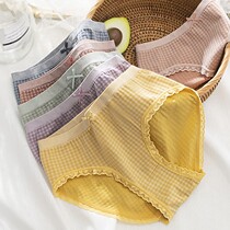 (Chen Sanfei exclusive) Snow Zhongfei seamless Plaid ladies underwear