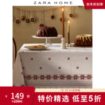 Zara Home vintage Christmas printed tablecloth restaurant festival party decoration tablecloth 41207021250