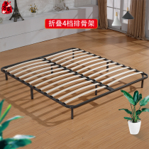 Thickened row frame folding bed frame 1 8 m leather bed solid wood bed matching bed board bed frame dragon skeleton