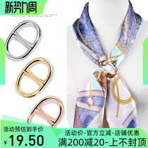 H - letter pig nose 2021 new silk scarf button copper - protected high end trunk shirt with knot ring