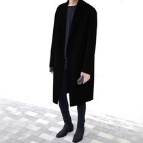  2021 autumn and winter new double-sided cashmere coat mens mid-length over-the-knee Korean version of handsome mens woolen coat