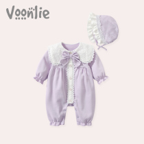Fan hunting for baby spring clothes new female baby conjoined clothes full moon Princess 100 days Harvest goes out to climb for spring and autumn