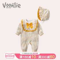 Where hunting baby autumn clothes newborn female baby jumpsuit full moon princess 100 days autumn and winter out